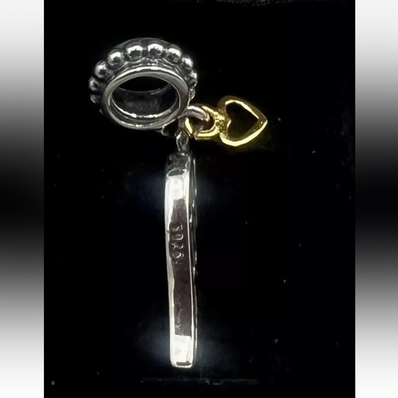 S925 Sterling Silver Dangling "Angel Wing and Gold-tone Heart Charm NWOT - Picture 6 of 9